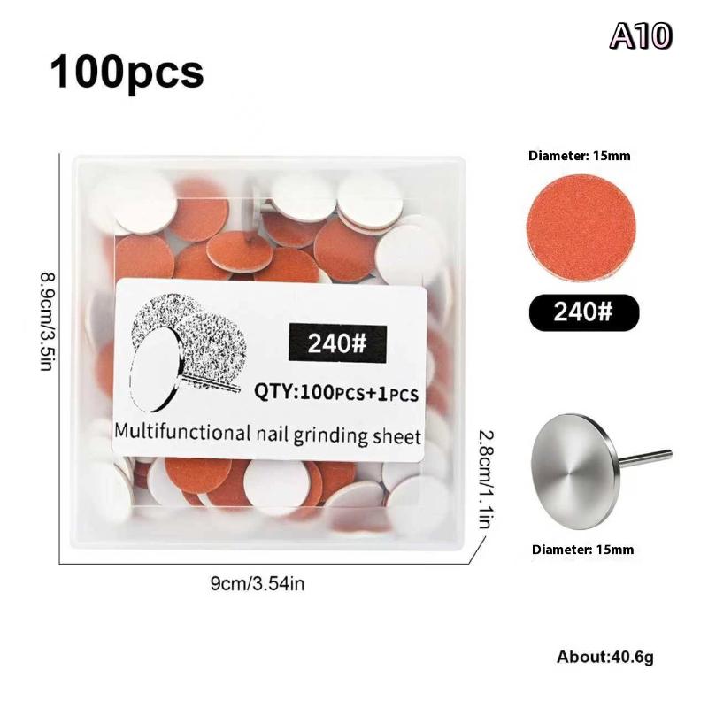 Набор дисков-пилок для маникюра и педикюра с металлическим держателем. Сменные самоклеящиеся диски для шлифовки. Ремонтный набор.