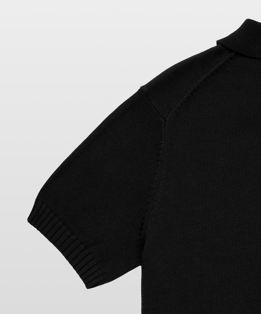 MANNERGRAM 100% Soft Cotton 3-Ply Polo Short Sleeve Knit Black
