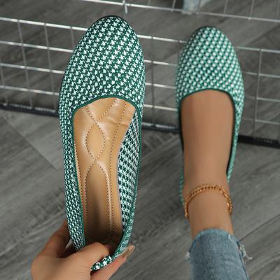 Женские туфли на плоской подошве 2024 года, новые трикотажные мокасины с большим носком, женские дышащие кроссовки на мягкой подошве для отдыха на открытом воздухе, женские кроссовки Zapatos De Mujer
