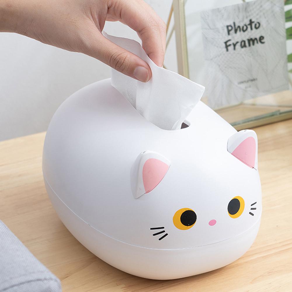 Cute Cartoon Tissue Box Holder, Multi-Functional Desktop Storage Ornament, Decorative Paper Box for Home Coffee & Dining Table