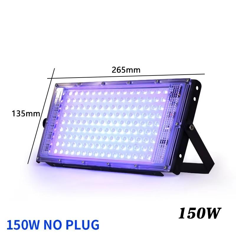 LED UV Floodlight 395nm 400nm 50W 100W 150W LED Stage Blacklight 220V Waterproof Ultraviolet Fluoresnt Party Stage Backlight