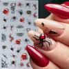 1 Sheet 5D Drop Nail Lips Stickers Dark Butterfly Halloween Blood Relief Design Nail