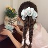 Elastic Plaid Scrunchies Sweet Exaggerated Hair Ring Fashion Large Lace Hair Tie  Party