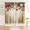 2 шт. Рождественская елка Снежинка Принт Полиэстер Шторы Карманный Дизайн Для Легкого Подвешивания Домашний Декор Для Спальни Офиса Кухни