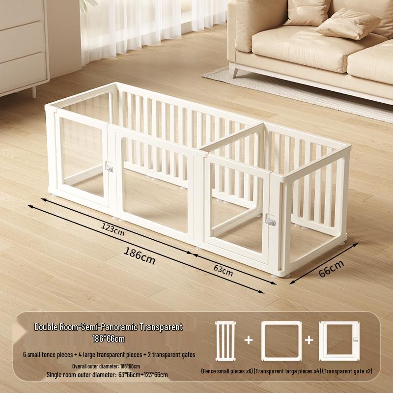 Clear Acrylic Indoor Dog Fence for Small Pets - Safety Enclosure & Dog House