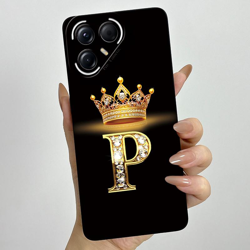 Для Tecno Pova 7 Pro Ultra 5G Чехол Роскошная Корона Буква Силиконовый Мягкий Чехол для Телефона Для Tecno Pova7 Pro Ultra Ударопрочные Задние Крышки