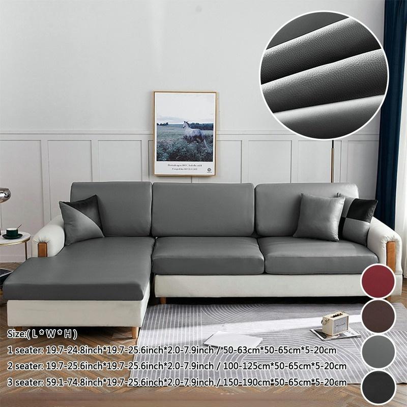 1/2/3-местный эластичный водонепроницаемый чехол для дивана из искусственной кожи, защита для сиденья, эластичные чехлы для диванных подушек