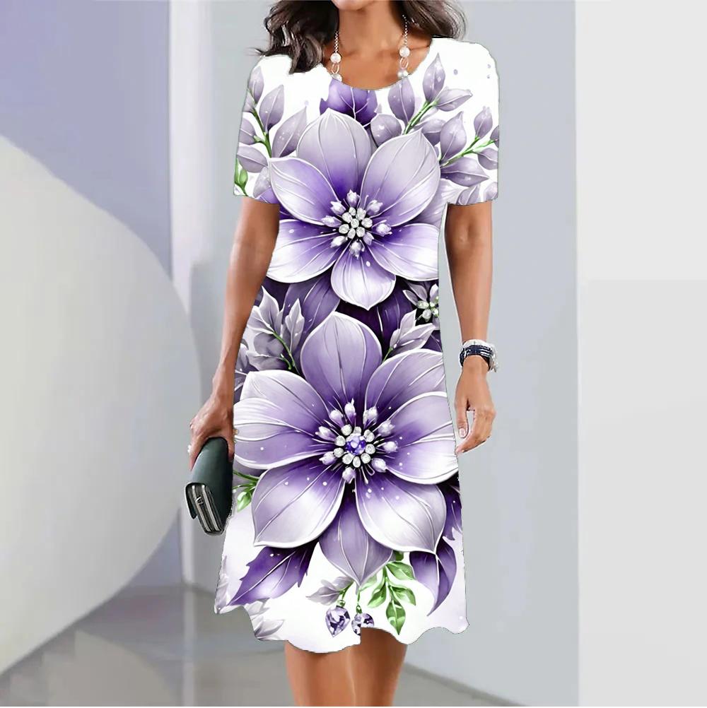 Модное женское платье с 3D-принтом в виде черепа, забавный узор ужасов, повседневное платье А-силуэта, летнее женское платье с коротким рукавом и круглым вырезом