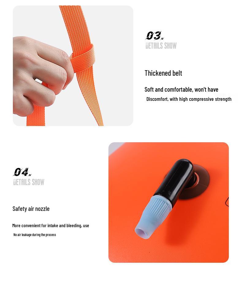 Follow-the-Butt Inflatable Float with Storage Airbags for Swimming and Rafting