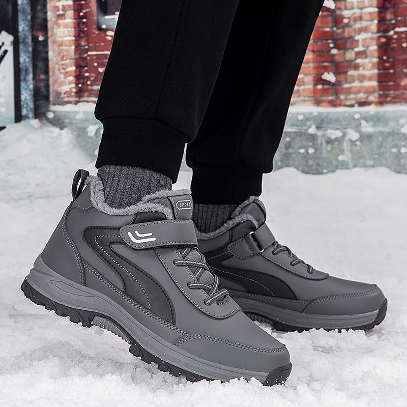 Обувь для мам, женская хлопковая обувь, зимняя, для среднего и пожилого возраста, теплые повседневные нескользящие зимние ботинки, бархатная, теплая, с высоким берцем, для пожилых людей