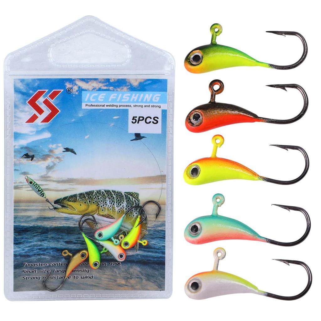 Приманки для зимней рыбалки, 5 шт., приманки для пресноводной морской рыбалки, приманки для зимней рыбалки на открытом воздухе, снасти для зимней рыбалки на открытом воздухе