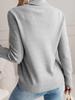 Women's Elegant 2025 Autumn/Winter Lapel Knitwear Solid Color Button Pullover Sweater