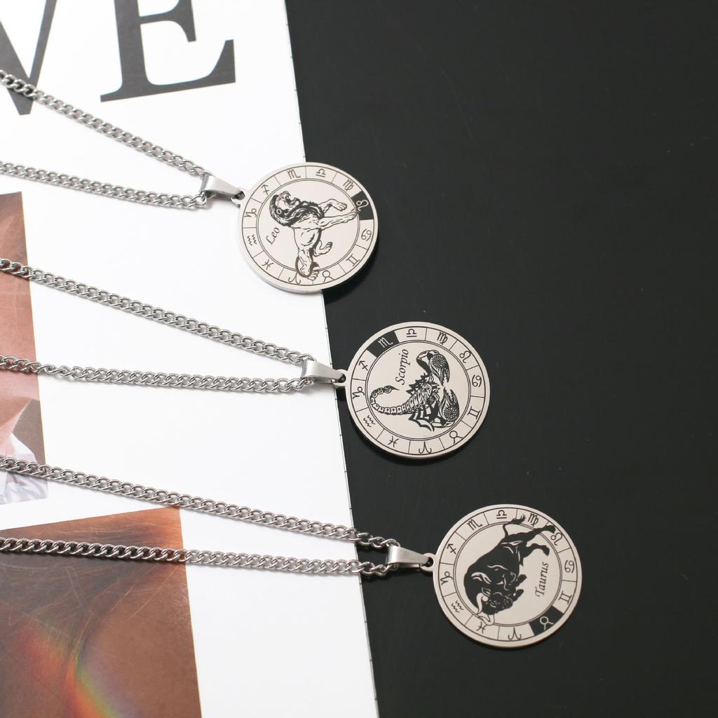 Ожерелье с подвеской в виде 12 созвездий для мужчин, сильная личность, вращающееся колесо Льва, стиль для пары