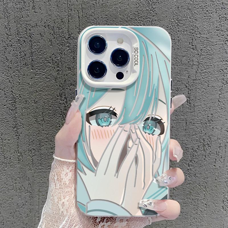 Аниме Девушка Певица Хацунэ Мику Матовый Чехол для iPhone 17 Air 16 E 15 14 Plus 13 12 Mini 11 Pro Max Акриловый Лист Силиконовая Крышка