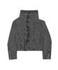 LANARCHIVE [0158] Diagonal Pigment High-Neck Jacket - Charcoal