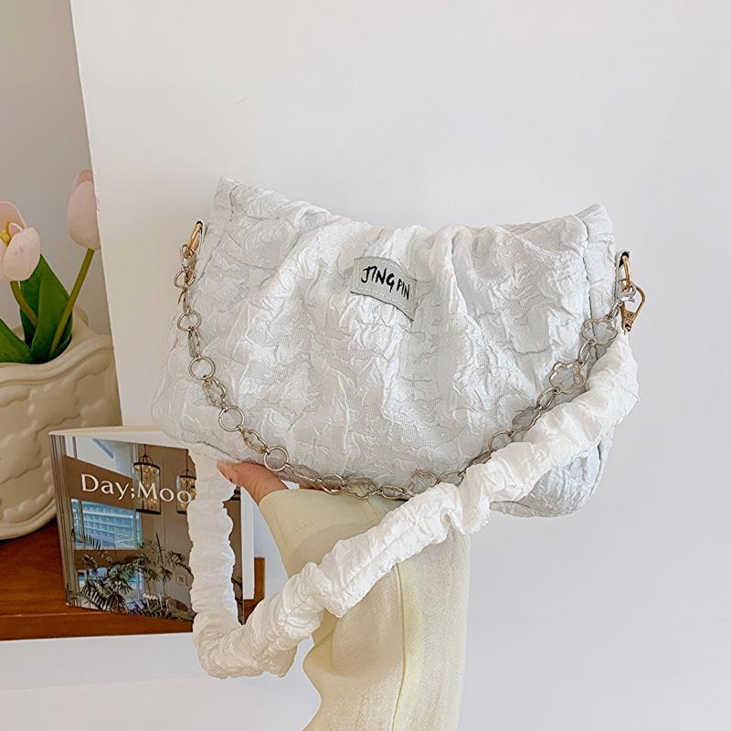 IELGY Женская плиссированная сумка подмышками, универсальная модная сумка через плечо