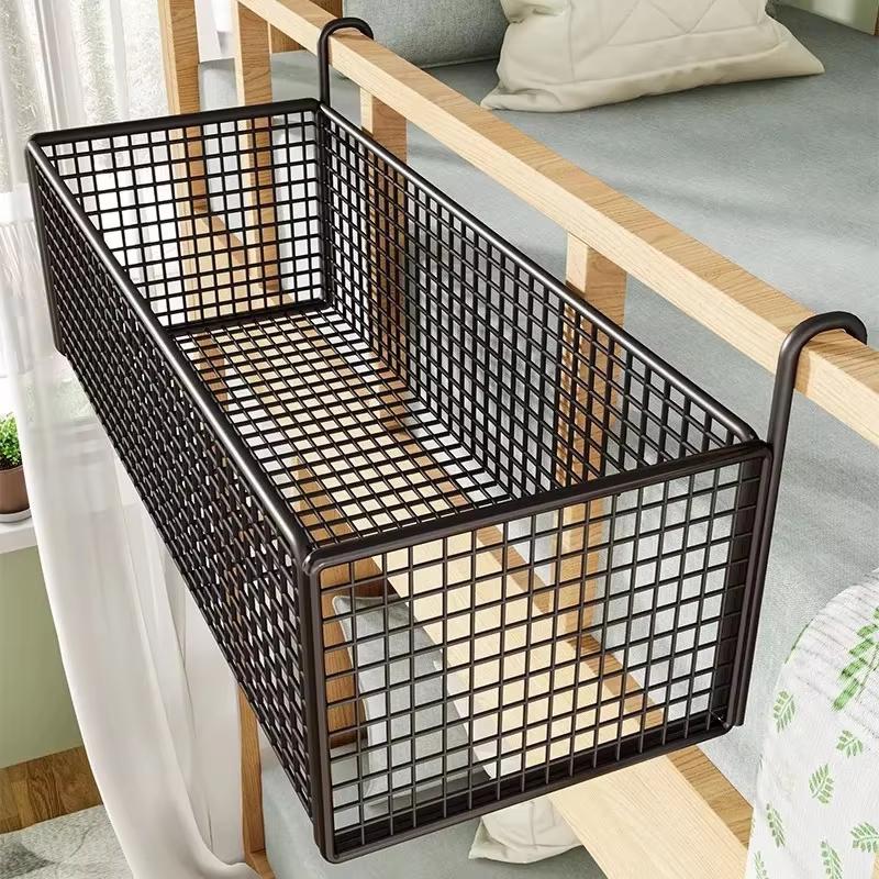 Hanging Bedside Organizer No Drill No Damage Bedframe Dorm Upper Bunk Snack Holder for Phone Book Dorm Storage