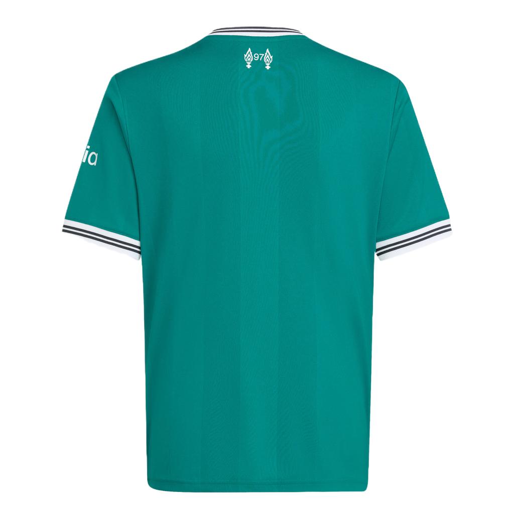 Adidas Оригинальная третья футболка Liverpool FC Aeroready 25/26 с логотипом, с коротким рукавом, пуловер, детские топы JV6468