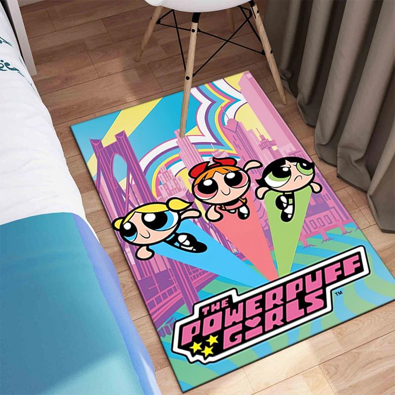 1Pc The Powerpuff Girls Printed rectangle carpet, home door mat, outdoor travel protection carpet A6