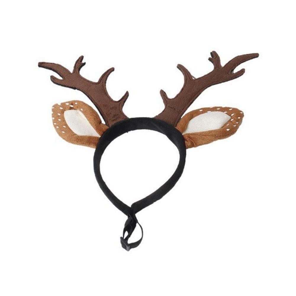 Регулируемый головной убор в виде рогов для домашних животных, мягкий головной убор в виде оленя для домашних животных, рождественский головной убор для собак и кошек