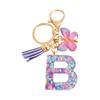 Butterfly Initial Letter Keychain Pendant Exquisite Practicality Backpack School Bag Decoration Purple Alphabet Keychain for Girls Women