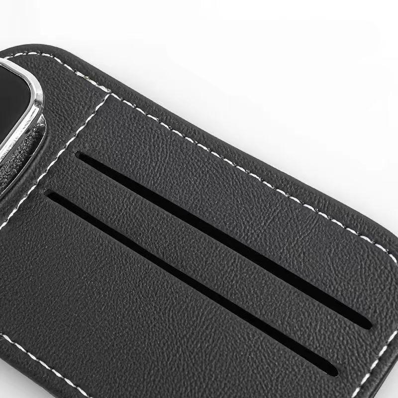 Многофункциональный держатель для солнцезащитных очков, кожаные держатели для очков для автомобильного солнцезащитного козырька, вешалка для очков и билетная карта