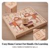 Wooden Block Set with Storage Box Stacking Alphabet Building Blocks Open-Ended