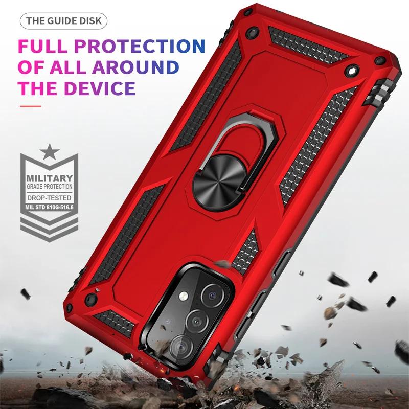 Модный бронированный чехол для Samsung Galaxy S24 S23 S21 S20 FE Ultra S10 S9 Plus Note 20 Ultra с металлическим кольцом, противоударный, защищающий от падений