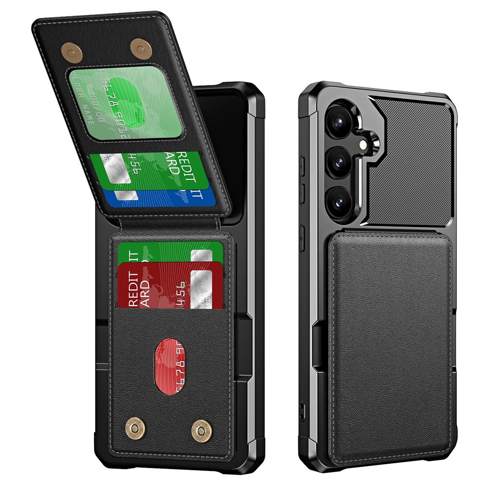 For Samsung Galaxy S24 FE Case Card Slot Kickstand PU+TPU Phone Cover