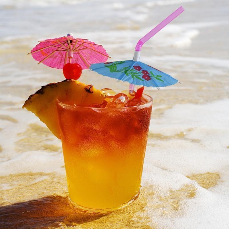 25 шт. Гавайские фламинго трубочки для питья пляжные вечеринки зонтики ананасовый сок-коктейль зонтики