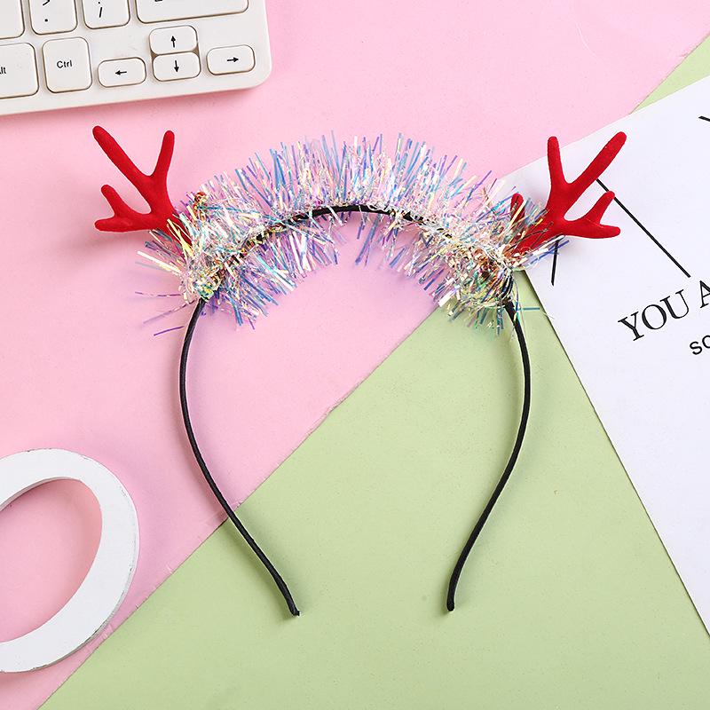 Рождественская повязка на голову с перьями и рогами оленя - Рога из золотой проволоки для женщин и детей