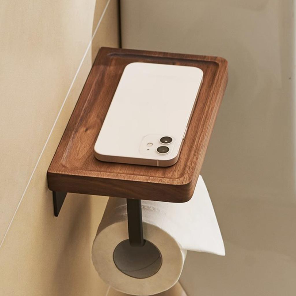 Держатель рулона туалетной бумаги с подносом Настенная полка для хранения Диспенсер для рулона туалетной бумаги для ванной комнаты Легкий отрыв