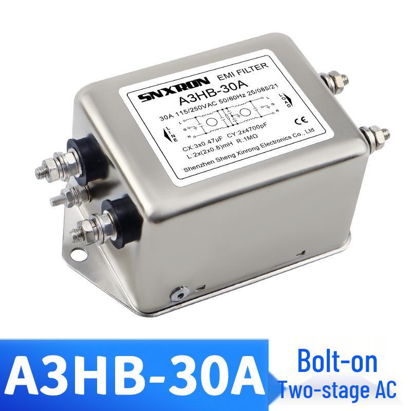 Однофазный фильтр переменного тока A2CL A3DB - Одноступенчатый 10А/20А/30А, Двухступенчатый 40А для фильтрации помех от сигналов частоты
