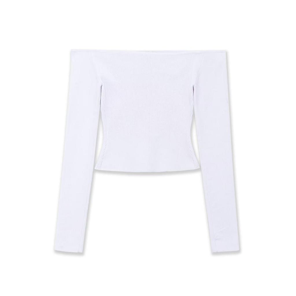 European & American Style Elegant Women's Long Sleeve Hollow Knit Cropped Top, Adjustable - Spring 2026 Fashion