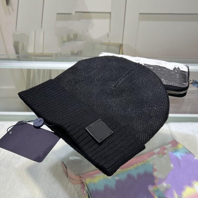 Унисекс зимняя шерстяная черная вязаная шапка для тепла на открытом воздухе