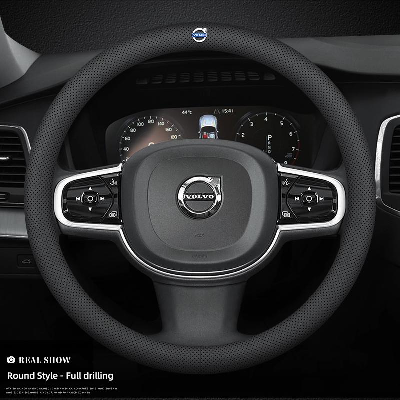 Leather Car Steering Wheel Cover Anti-slip Accessories For Volvo EX30 XC60 XC40 V60 V40 XC90 XC70 V50 S60 V70 S90 Olestar AWD