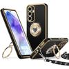Protective Case - BOOLING - for Samsung Galaxy A55 5G - Soft Silicone - Cord - Shiny Rotating Ring