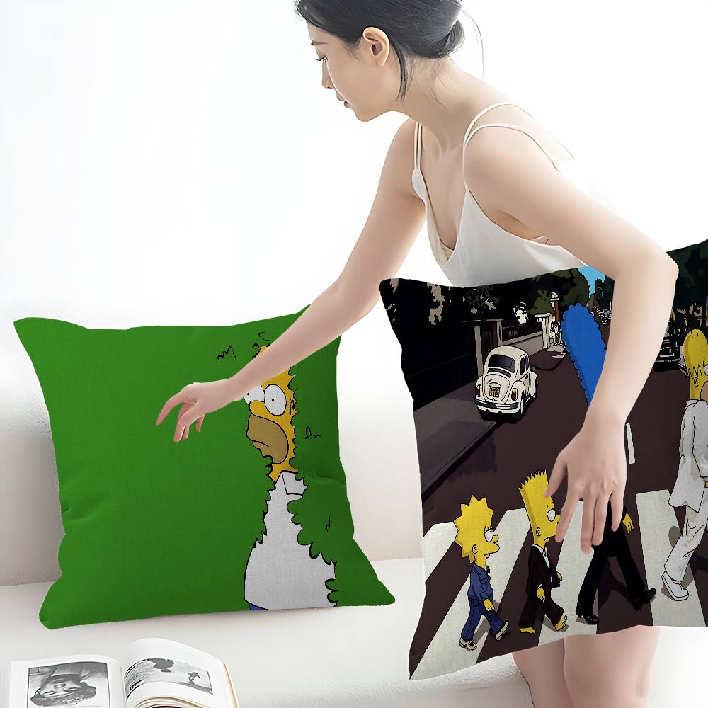 Cartoon The S-Simpsons Cushion Cover Pillow Cover Decor Pillowcase Printed Cushion Case For Couch