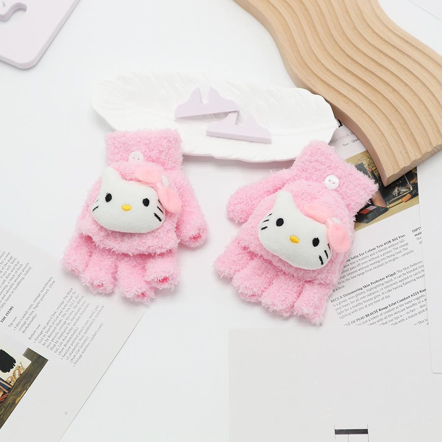 Kids' Winter Fingerless Flip-Top Writing Gloves – Warm Half-Finger Gloves for Boys & Girls