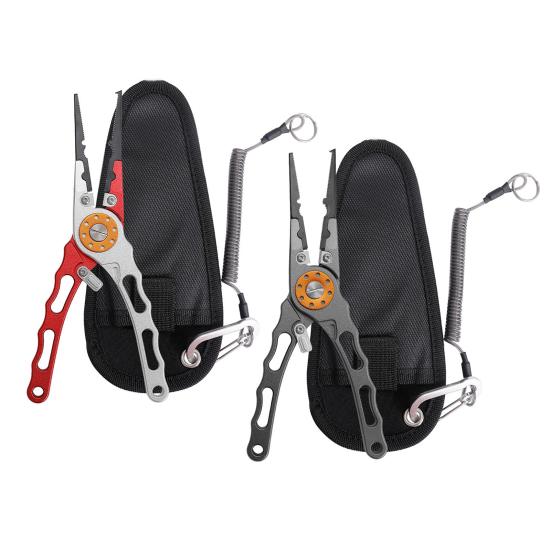 Плоскогубцы для рыбалки из алюминиевого сплава, эргономичная рукоятка, многофункциональный инструмент для открывания колец, резак для PE-лески, экстрактор крючков, ножницы для лески, рыболовные аксессуары