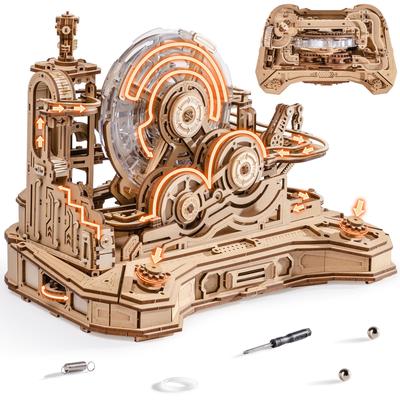 ROBOTIME 3D Деревянный Пазл с Игровым Контроллером для Игры в Шарики, Роллер для Шариков, Летний Набор для Творчества, Ремесла для Мозга, Ремесла для Взрослых и STEM Образовательный