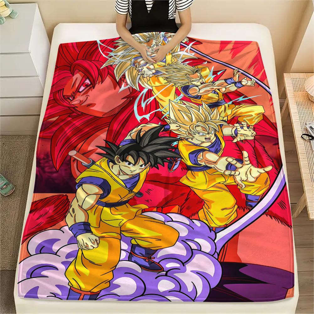 Драконий жемчуг Персонажи Принт Фланелевое одеяло Высокое качество Удобное для всех сезонов Домашний декор Тепло и комфорт Идеально для рождественских подарков