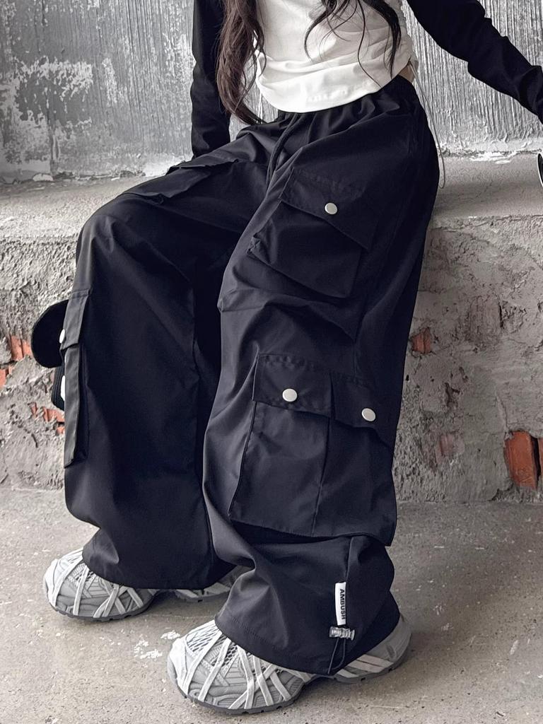 Новые брюки карго с широкими штанинами для девочек 2025 года: Стильная осенняя уличная одежда для подростков