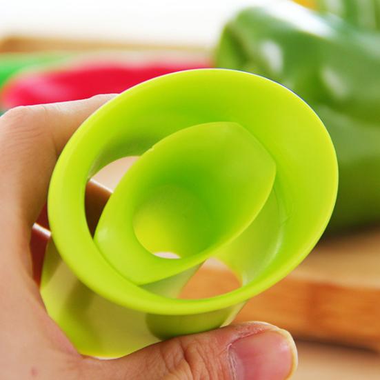 2 шт. Устройство для удаления сердцевины Легко чистить Простота в эксплуатации Удобная ручка Прочный антидеформируемый Удаление семян ABS Многоразовый инструмент для удаления сердцевины перца, перца, томатов