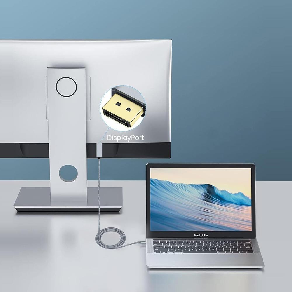 Адаптер Type C на DP1.4 8K 60 Гц DP 1.4 Кабель Display Port Displayport для ПК Ноутбука ТВ Проектора Аудио Видео Кабели 32.4 Гбит/с