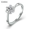 Lindon Classic Copper Alloy Zircon Ring Ladies Jewelry Wedding Promise Party Gift