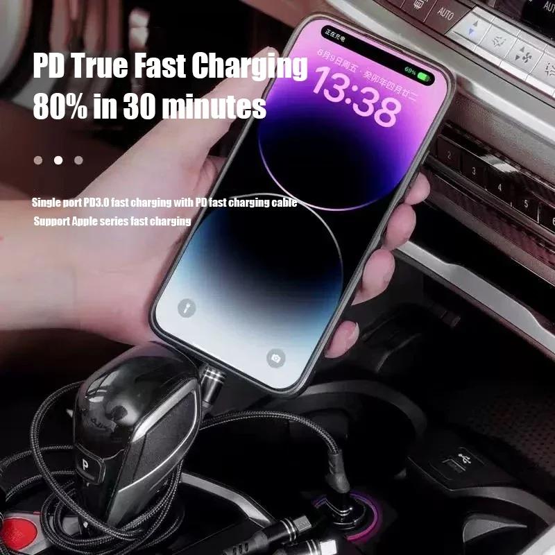 Автомобильная наклейка Автомобильная наклейка 2025 Горячий автомобиль 200 Вт Двухпортовый мини USB Type-C Быстрое зарядное устройство Ультрабыстрая зарядка Прикуриватель Для Ford