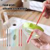 2 шт./набор Щетка для соломинки Тонкая щетина Гибкая ручка Пищевой силикон Многоразовая