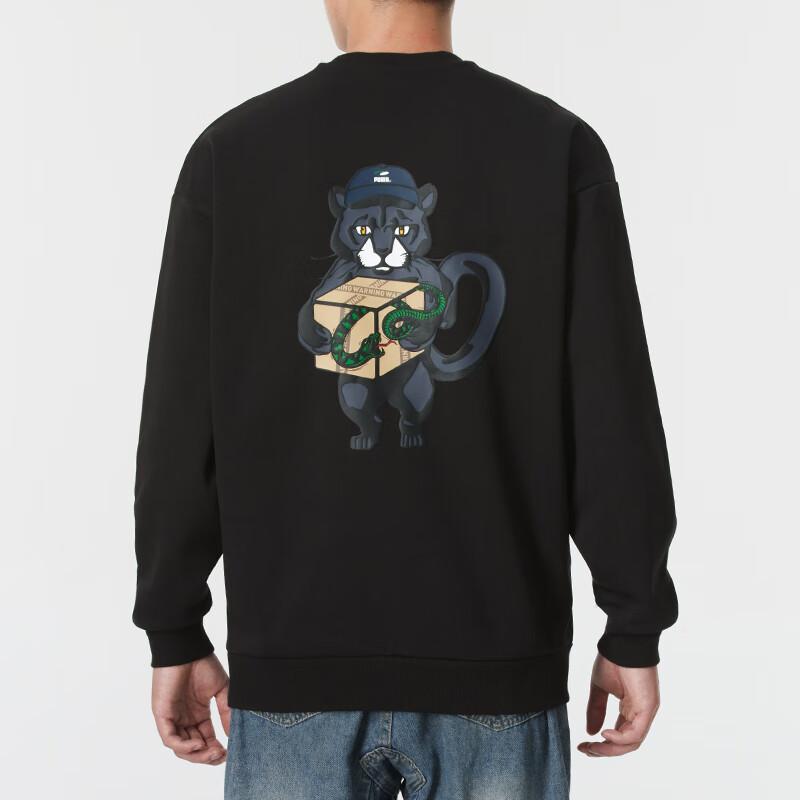 Puma Бег Тренировки Повседневный пуловер с капюшоном Мужские толстовки Черный 628144-01