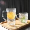 300ml/400ml Glacier Grain Glass with Handle Oat Breakfast Cup for Water Milk Coffee Household Beer Cup Tea Cup Glasses